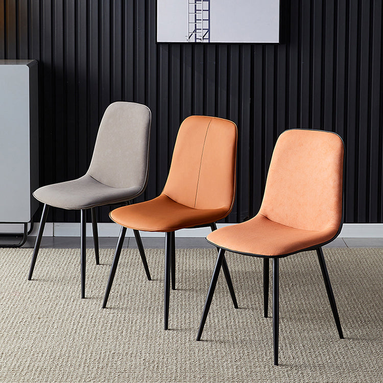 Modern Home Solid Back Side Chair Matte Finish Upholstered Dining Chair Clearhalo ' kitchen&dining_furn' 'Dining Chairs' 'Dining Tables & Seating' 'dining_chair' 'furn' 'furn_dining_chair' 'Furniture' 'furniture_dining_chair' 'Kitchen & Dining Furniture' 'kitchen' 4600405