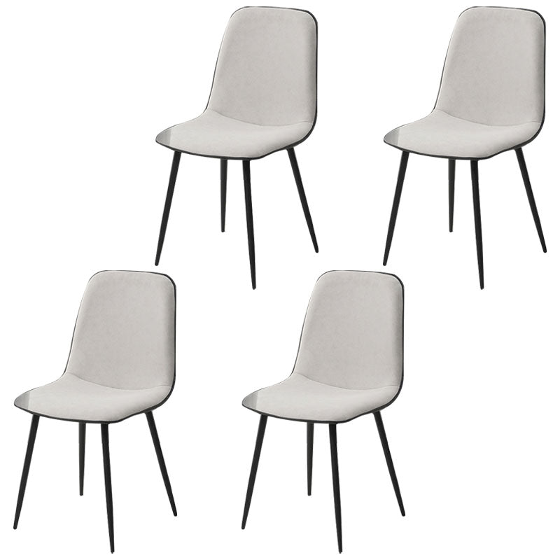 Modern Home Solid Back Side Chair Matte Finish Upholstered Dining Chair White 4 Piece Set Clearhalo ' kitchen&dining_furn' 'Dining Chairs' 'Dining Tables & Seating' 'dining_chair' 'furn' 'furn_dining_chair' 'Furniture' 'furniture_dining_chair' 'Kitchen & Dining Furniture' 'kitchen' 4600406