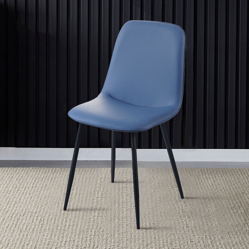 Modern Home Solid Back Side Chair Matte Finish Upholstered Dining Chair Royal Blue 1 Piece Clearhalo ' kitchen&dining_furn' 'Dining Chairs' 'Dining Tables & Seating' 'dining_chair' 'furn' 'furn_dining_chair' 'Furniture' 'furniture_dining_chair' 'Kitchen & Dining Furniture' 'kitchen' 4600409