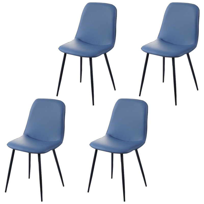 Modern Home Solid Back Side Chair Matte Finish Upholstered Dining Chair Royal Blue 4 Piece Set Clearhalo ' kitchen&dining_furn' 'Dining Chairs' 'Dining Tables & Seating' 'dining_chair' 'furn' 'furn_dining_chair' 'Furniture' 'furniture_dining_chair' 'Kitchen & Dining Furniture' 'kitchen' 4600413