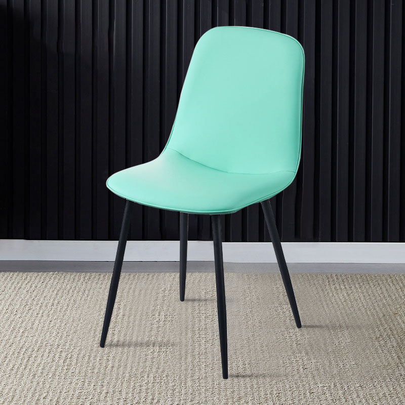 Modern Home Solid Back Side Chair Matte Finish Upholstered Dining Chair Lake Green 1 Piece Clearhalo ' kitchen&dining_furn' 'Dining Chairs' 'Dining Tables & Seating' 'dining_chair' 'furn' 'furn_dining_chair' 'Furniture' 'furniture_dining_chair' 'Kitchen & Dining Furniture' 'kitchen' 4600421