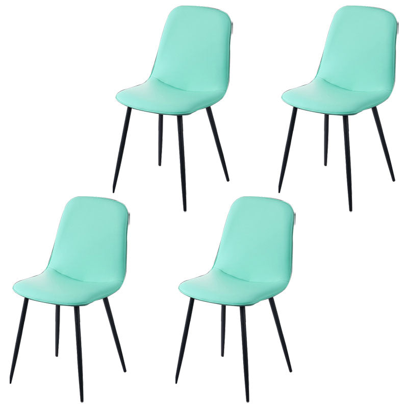 Modern Home Solid Back Side Chair Matte Finish Upholstered Dining Chair Lake Green 4 Piece Set Clearhalo ' kitchen&dining_furn' 'Dining Chairs' 'Dining Tables & Seating' 'dining_chair' 'furn' 'furn_dining_chair' 'Furniture' 'furniture_dining_chair' 'Kitchen & Dining Furniture' 'kitchen' 4600424