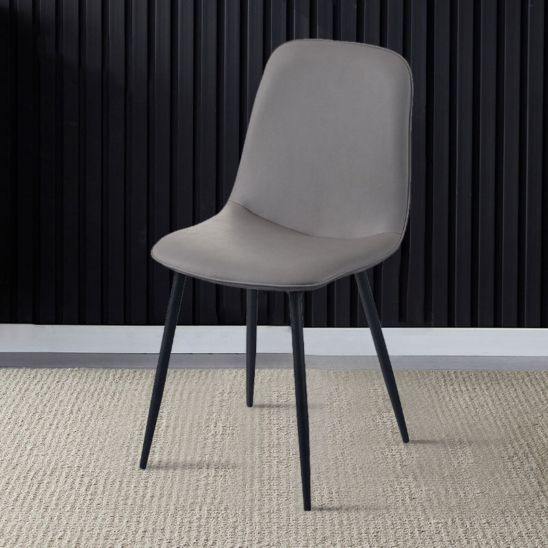 Modern Home Solid Back Side Chair Matte Finish Upholstered Dining Chair Grey 1 Piece Clearhalo ' kitchen&dining_furn' 'Dining Chairs' 'Dining Tables & Seating' 'dining_chair' 'furn' 'furn_dining_chair' 'Furniture' 'furniture_dining_chair' 'Kitchen & Dining Furniture' 'kitchen' 4600426