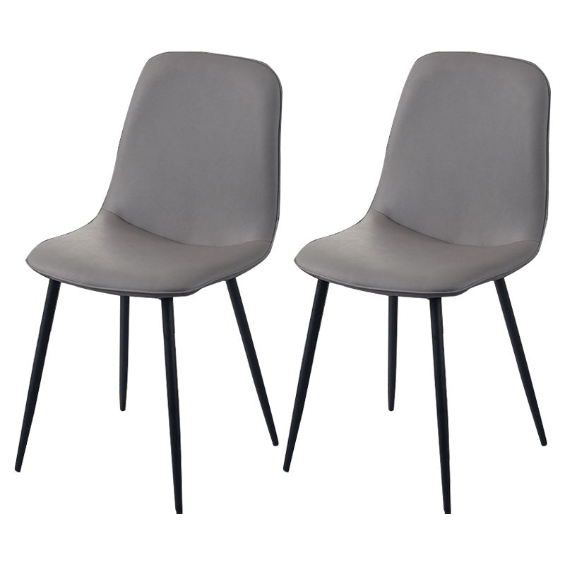 Modern Home Solid Back Side Chair Matte Finish Upholstered Dining Chair Grey 2 Piece Set Clearhalo ' kitchen&dining_furn' 'Dining Chairs' 'Dining Tables & Seating' 'dining_chair' 'furn' 'furn_dining_chair' 'Furniture' 'furniture_dining_chair' 'Kitchen & Dining Furniture' 'kitchen' 4600427