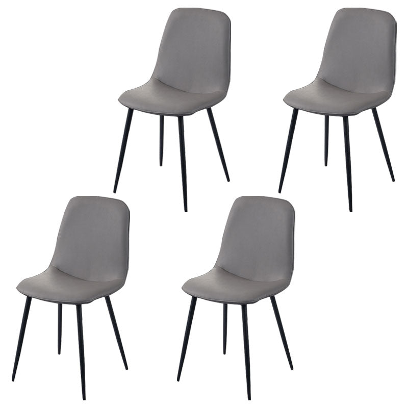 Modern Home Solid Back Side Chair Matte Finish Upholstered Dining Chair Grey 4 Piece Set Clearhalo ' kitchen&dining_furn' 'Dining Chairs' 'Dining Tables & Seating' 'dining_chair' 'furn' 'furn_dining_chair' 'Furniture' 'furniture_dining_chair' 'Kitchen & Dining Furniture' 'kitchen' 4600428