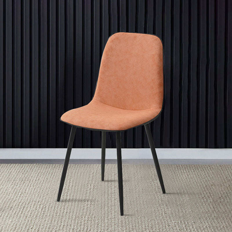 Modern Home Solid Back Side Chair Matte Finish Upholstered Dining Chair Pink-Orange 1 Piece Clearhalo ' kitchen&dining_furn' 'Dining Chairs' 'Dining Tables & Seating' 'dining_chair' 'furn' 'furn_dining_chair' 'Furniture' 'furniture_dining_chair' 'Kitchen & Dining Furniture' 'kitchen' 4600429