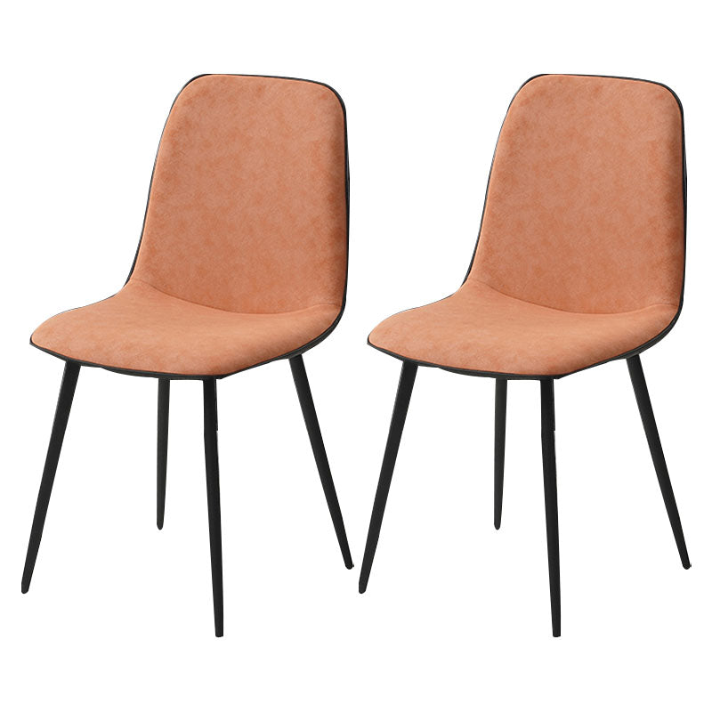 Modern Home Solid Back Side Chair Matte Finish Upholstered Dining Chair Pink-Orange 2 Piece Set Clearhalo ' kitchen&dining_furn' 'Dining Chairs' 'Dining Tables & Seating' 'dining_chair' 'furn' 'furn_dining_chair' 'Furniture' 'furniture_dining_chair' 'Kitchen & Dining Furniture' 'kitchen' 4600430