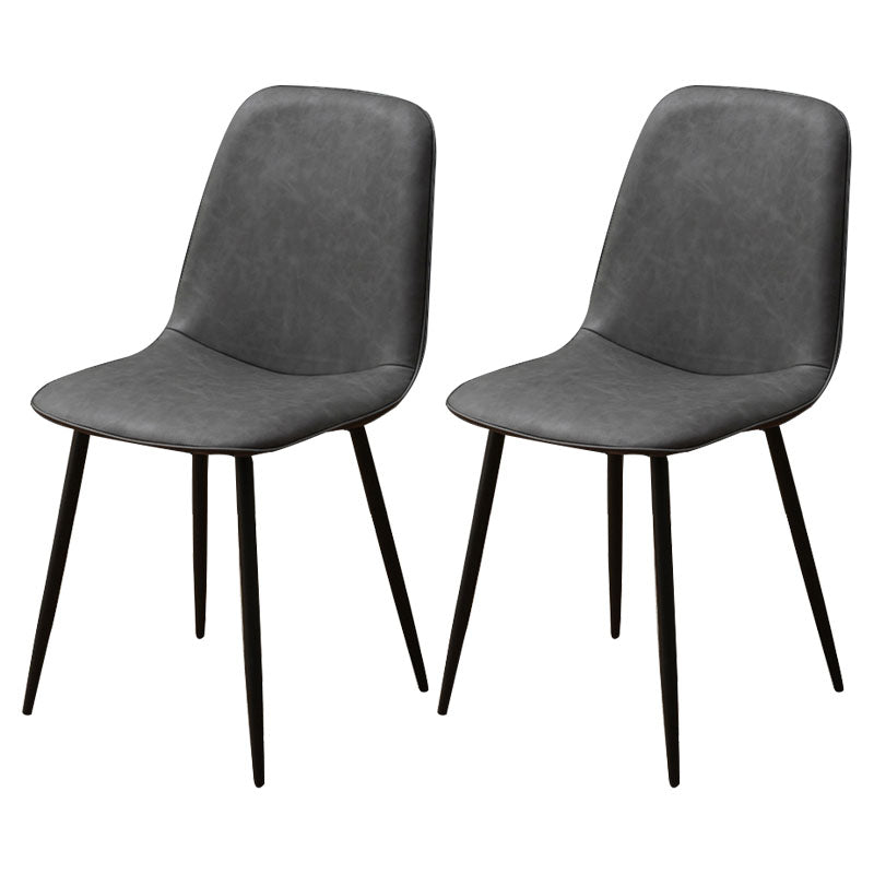 Modern Home Solid Back Side Chair Matte Finish Upholstered Dining Chair Dark Gray 2 Piece Set Clearhalo ' kitchen&dining_furn' 'Dining Chairs' 'Dining Tables & Seating' 'dining_chair' 'furn' 'furn_dining_chair' 'Furniture' 'furniture_dining_chair' 'Kitchen & Dining Furniture' 'kitchen' 4600436