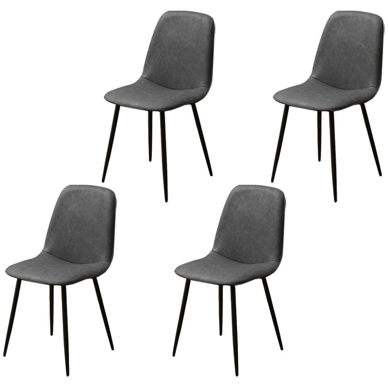Modern Home Solid Back Side Chair Matte Finish Upholstered Dining Chair Dark Gray 4 Piece Set Clearhalo ' kitchen&dining_furn' 'Dining Chairs' 'Dining Tables & Seating' 'dining_chair' 'furn' 'furn_dining_chair' 'Furniture' 'furniture_dining_chair' 'Kitchen & Dining Furniture' 'kitchen' 4600437