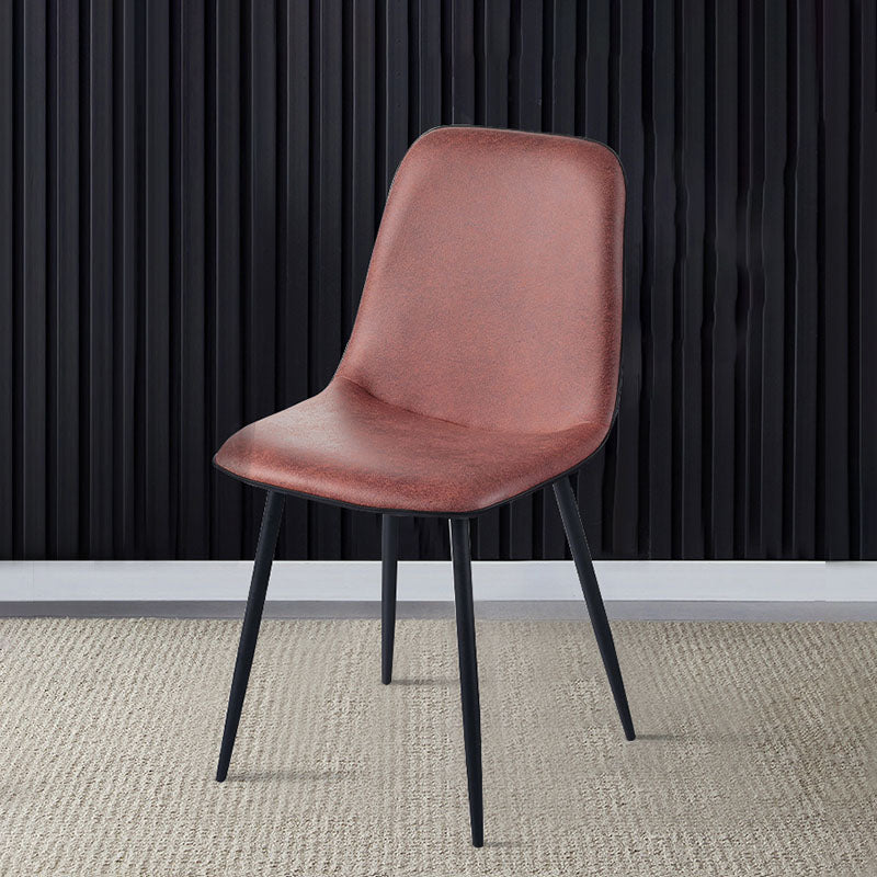 Modern Home Solid Back Side Chair Matte Finish Upholstered Dining Chair Brick Red 1 Piece Clearhalo ' kitchen&dining_furn' 'Dining Chairs' 'Dining Tables & Seating' 'dining_chair' 'furn' 'furn_dining_chair' 'Furniture' 'furniture_dining_chair' 'Kitchen & Dining Furniture' 'kitchen' 4600438