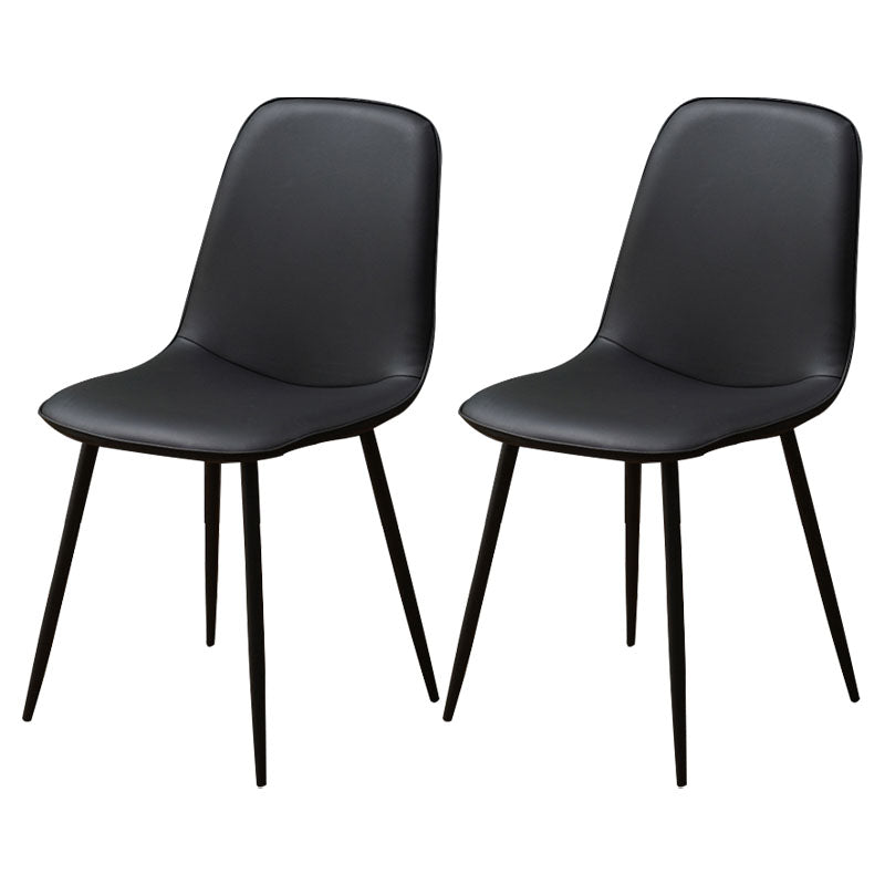 Modern Home Solid Back Side Chair Matte Finish Upholstered Dining Chair Black 2 Piece Set Clearhalo ' kitchen&dining_furn' 'Dining Chairs' 'Dining Tables & Seating' 'dining_chair' 'furn' 'furn_dining_chair' 'Furniture' 'furniture_dining_chair' 'Kitchen & Dining Furniture' 'kitchen' 4600445