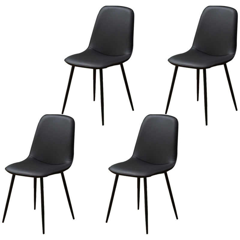 Modern Home Solid Back Side Chair Matte Finish Upholstered Dining Chair Black 4 Piece Set Clearhalo ' kitchen&dining_furn' 'Dining Chairs' 'Dining Tables & Seating' 'dining_chair' 'furn' 'furn_dining_chair' 'Furniture' 'furniture_dining_chair' 'Kitchen & Dining Furniture' 'kitchen' 4600446