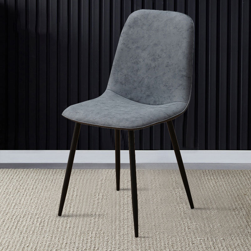 Modern Home Solid Back Side Chair Matte Finish Upholstered Dining Chair Light Blue 1 Piece Clearhalo ' kitchen&dining_furn' 'Dining Chairs' 'Dining Tables & Seating' 'dining_chair' 'furn' 'furn_dining_chair' 'Furniture' 'furniture_dining_chair' 'Kitchen & Dining Furniture' 'kitchen' 4600447