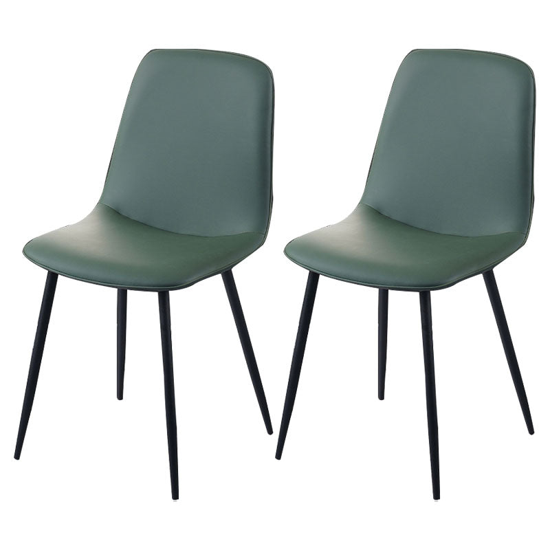Modern Home Solid Back Side Chair Matte Finish Upholstered Dining Chair Dark Green 2 Piece Set Clearhalo ' kitchen&dining_furn' 'Dining Chairs' 'Dining Tables & Seating' 'dining_chair' 'furn' 'furn_dining_chair' 'Furniture' 'furniture_dining_chair' 'Kitchen & Dining Furniture' 'kitchen' 4600451