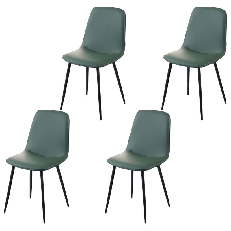 Modern Home Solid Back Side Chair Matte Finish Upholstered Dining Chair Dark Green 4 Piece Set Clearhalo ' kitchen&dining_furn' 'Dining Chairs' 'Dining Tables & Seating' 'dining_chair' 'furn' 'furn_dining_chair' 'Furniture' 'furniture_dining_chair' 'Kitchen & Dining Furniture' 'kitchen' 4600452