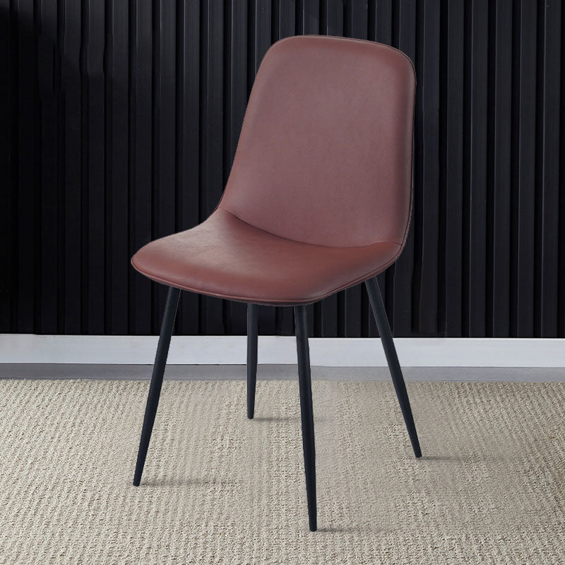 Modern Home Solid Back Side Chair Matte Finish Upholstered Dining Chair Red Brown 1 Piece Clearhalo ' kitchen&dining_furn' 'Dining Chairs' 'Dining Tables & Seating' 'dining_chair' 'furn' 'furn_dining_chair' 'Furniture' 'furniture_dining_chair' 'Kitchen & Dining Furniture' 'kitchen' 4600453