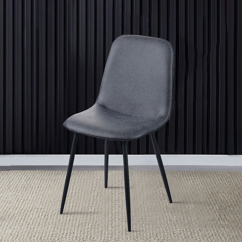 Modern Home Solid Back Side Chair Matte Finish Upholstered Dining Chair Dark Blue 1 Piece Clearhalo ' kitchen&dining_furn' 'Dining Chairs' 'Dining Tables & Seating' 'dining_chair' 'furn' 'furn_dining_chair' 'Furniture' 'furniture_dining_chair' 'Kitchen & Dining Furniture' 'kitchen' 4600456