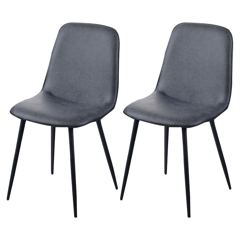 Modern Home Solid Back Side Chair Matte Finish Upholstered Dining Chair Dark Blue 2 Piece Set Clearhalo ' kitchen&dining_furn' 'Dining Chairs' 'Dining Tables & Seating' 'dining_chair' 'furn' 'furn_dining_chair' 'Furniture' 'furniture_dining_chair' 'Kitchen & Dining Furniture' 'kitchen' 4600457