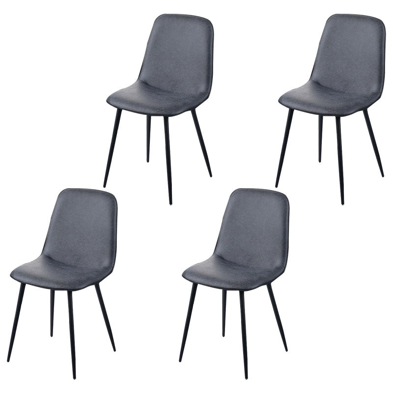 Modern Home Solid Back Side Chair Matte Finish Upholstered Dining Chair Dark Blue 4 Piece Set Clearhalo ' kitchen&dining_furn' 'Dining Chairs' 'Dining Tables & Seating' 'dining_chair' 'furn' 'furn_dining_chair' 'Furniture' 'furniture_dining_chair' 'Kitchen & Dining Furniture' 'kitchen' 4600458