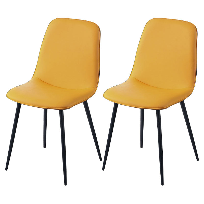 Modern Home Solid Back Side Chair Matte Finish Upholstered Dining Chair Golden 2 Piece Set Clearhalo ' kitchen&dining_furn' 'Dining Chairs' 'Dining Tables & Seating' 'dining_chair' 'furn' 'furn_dining_chair' 'Furniture' 'furniture_dining_chair' 'Kitchen & Dining Furniture' 'kitchen' 4600460
