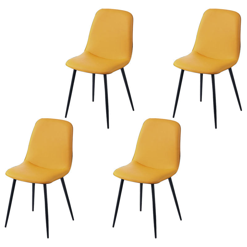 Modern Home Solid Back Side Chair Matte Finish Upholstered Dining Chair Golden 4 Piece Set Clearhalo ' kitchen&dining_furn' 'Dining Chairs' 'Dining Tables & Seating' 'dining_chair' 'furn' 'furn_dining_chair' 'Furniture' 'furniture_dining_chair' 'Kitchen & Dining Furniture' 'kitchen' 4600461