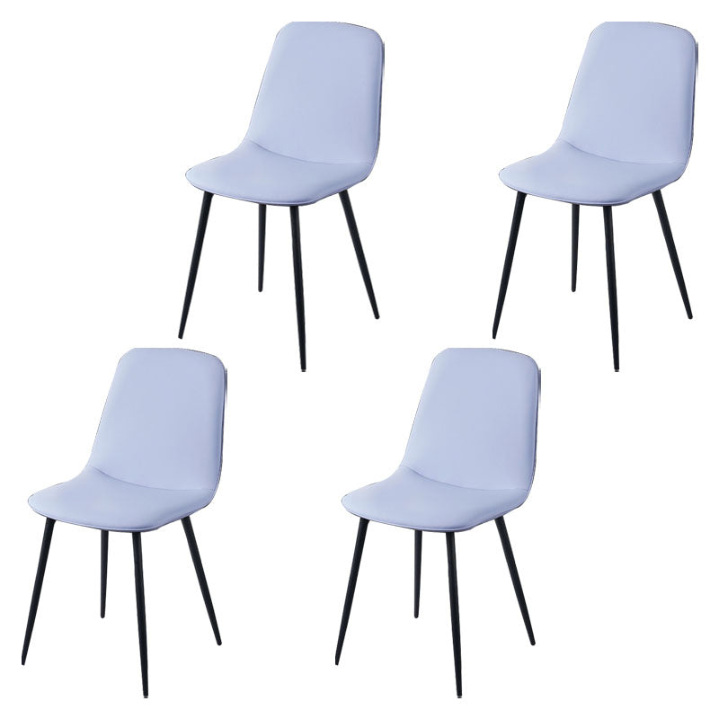 Modern Home Solid Back Side Chair Matte Finish Upholstered Dining Chair Purplish Blue 4 Piece Set Clearhalo ' kitchen&dining_furn' 'Dining Chairs' 'Dining Tables & Seating' 'dining_chair' 'furn' 'furn_dining_chair' 'Furniture' 'furniture_dining_chair' 'Kitchen & Dining Furniture' 'kitchen' 4600464