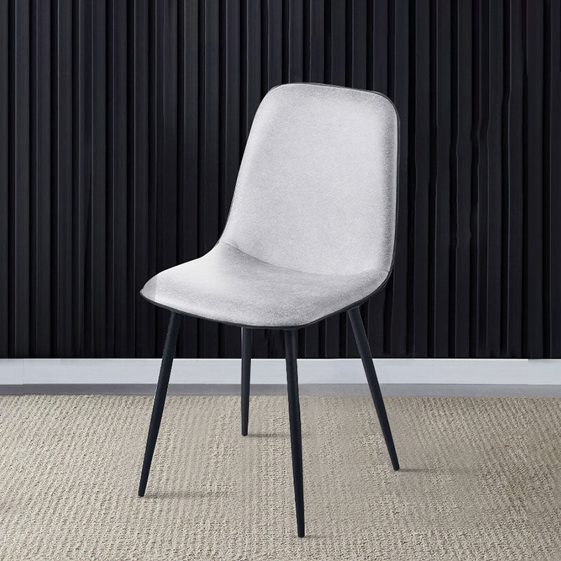 Modern Home Solid Back Side Chair Matte Finish Upholstered Dining Chair Silver 1 Piece Clearhalo ' kitchen&dining_furn' 'Dining Chairs' 'Dining Tables & Seating' 'dining_chair' 'furn' 'furn_dining_chair' 'Furniture' 'furniture_dining_chair' 'Kitchen & Dining Furniture' 'kitchen' 4600465