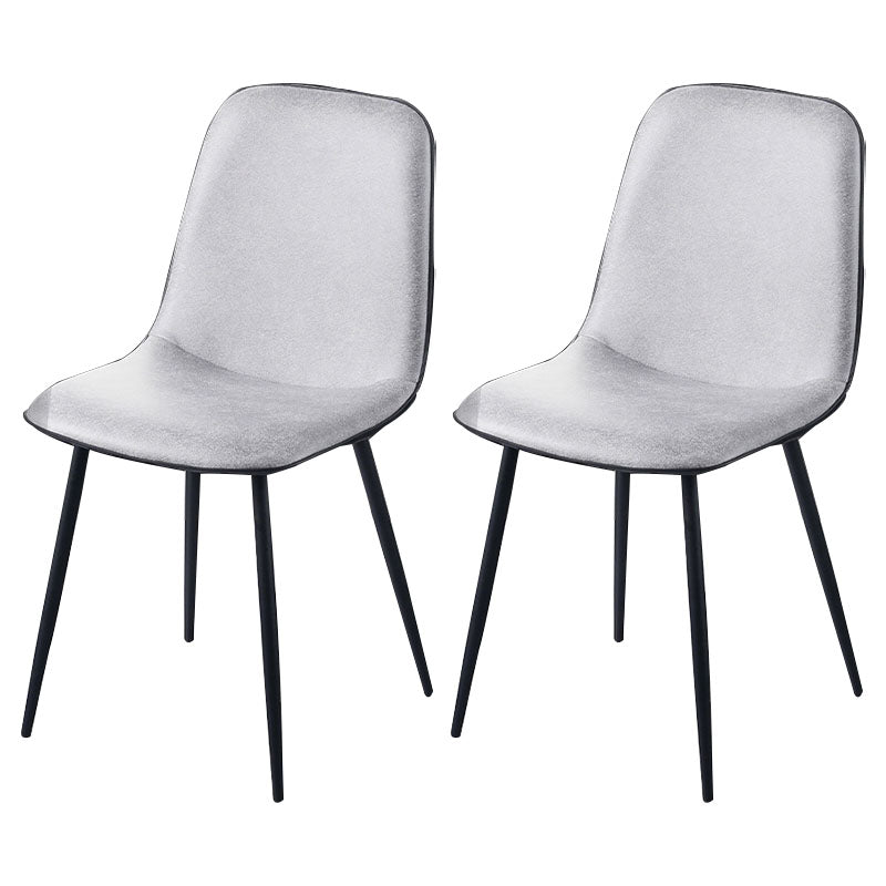 Modern Home Solid Back Side Chair Matte Finish Upholstered Dining Chair Silver 2 Piece Set Clearhalo ' kitchen&dining_furn' 'Dining Chairs' 'Dining Tables & Seating' 'dining_chair' 'furn' 'furn_dining_chair' 'Furniture' 'furniture_dining_chair' 'Kitchen & Dining Furniture' 'kitchen' 4600466