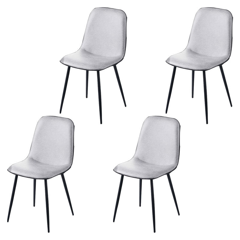 Modern Home Solid Back Side Chair Matte Finish Upholstered Dining Chair Silver 4 Piece Set Clearhalo ' kitchen&dining_furn' 'Dining Chairs' 'Dining Tables & Seating' 'dining_chair' 'furn' 'furn_dining_chair' 'Furniture' 'furniture_dining_chair' 'Kitchen & Dining Furniture' 'kitchen' 4600467