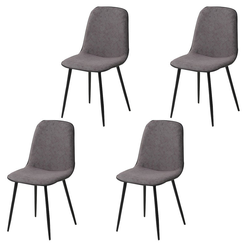 Modern Home Solid Back Side Chair Matte Finish Upholstered Dining Chair Brown 4 Piece Set Clearhalo ' kitchen&dining_furn' 'Dining Chairs' 'Dining Tables & Seating' 'dining_chair' 'furn' 'furn_dining_chair' 'Furniture' 'furniture_dining_chair' 'Kitchen & Dining Furniture' 'kitchen' 4600470