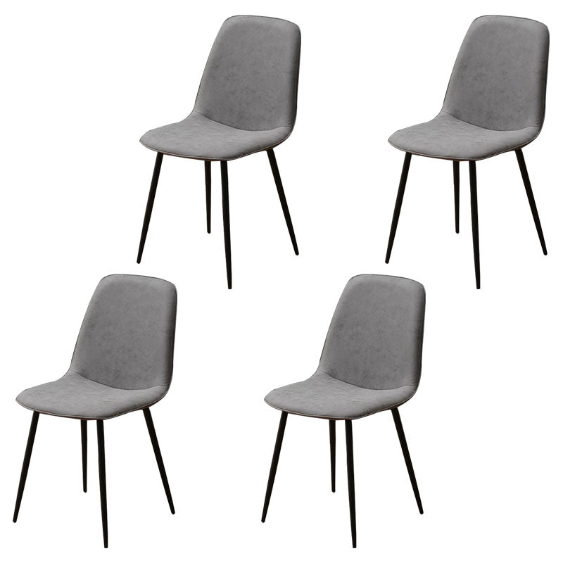 Modern Home Solid Back Side Chair Matte Finish Upholstered Dining Chair Light Gray 4 Piece Set Clearhalo ' kitchen&dining_furn' 'Dining Chairs' 'Dining Tables & Seating' 'dining_chair' 'furn' 'furn_dining_chair' 'Furniture' 'furniture_dining_chair' 'Kitchen & Dining Furniture' 'kitchen' 4600476