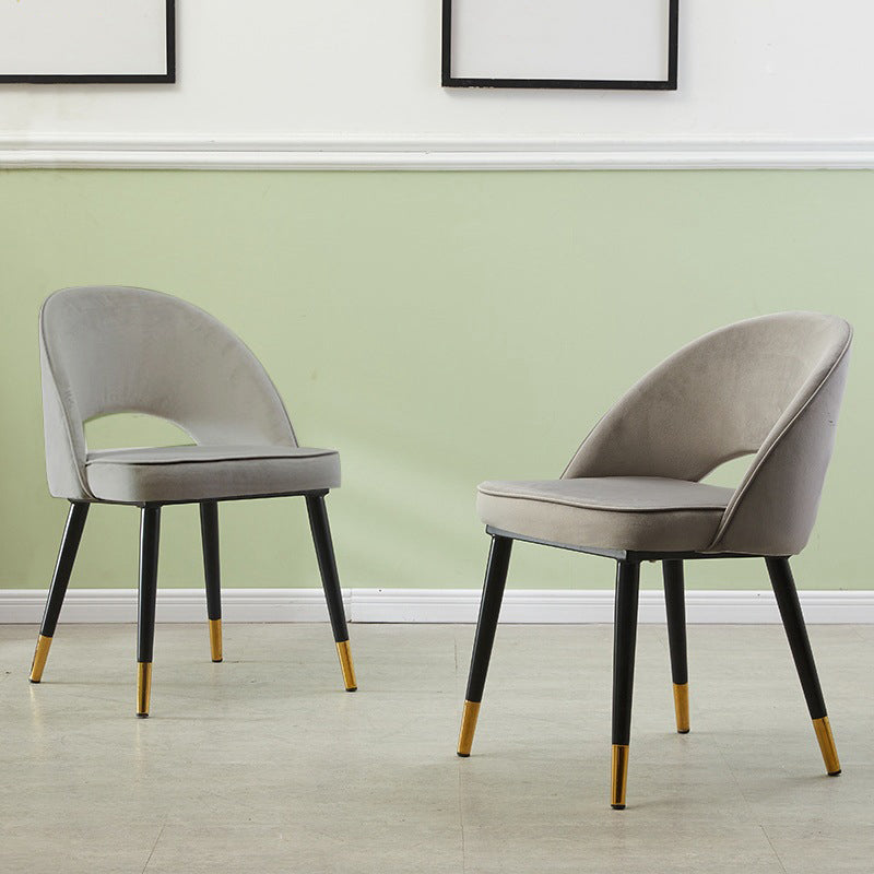 Modern Home Open Back Side Chair Matte Finish Fabric Dining Chair Clearhalo ' kitchen&dining_furn' 'Dining Chairs' 'Dining Tables & Seating' 'dining_chair' 'Furniture' 'furniture_dining_chair' 'Kitchen & Dining Furniture' 'kitchen' 4600478