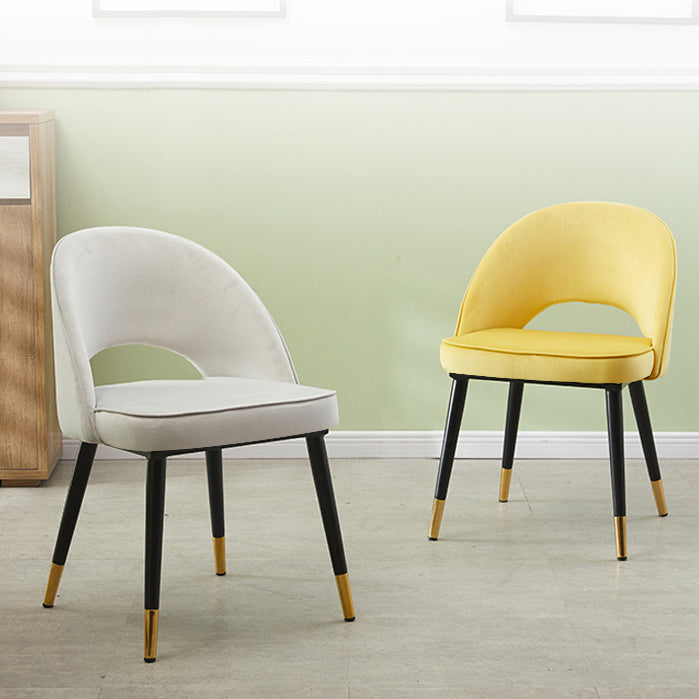 Modern Home Open Back Side Chair Matte Finish Fabric Dining Chair Clearhalo ' kitchen&dining_furn' 'Dining Chairs' 'Dining Tables & Seating' 'dining_chair' 'Furniture' 'furniture_dining_chair' 'Kitchen & Dining Furniture' 'kitchen' 4600481