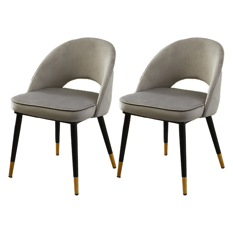 Modern Home Open Back Side Chair Matte Finish Fabric Dining Chair Dark Gray Set of 2 Clearhalo ' kitchen&dining_furn' 'Dining Chairs' 'Dining Tables & Seating' 'dining_chair' 'Furniture' 'furniture_dining_chair' 'Kitchen & Dining Furniture' 'kitchen' 4600484