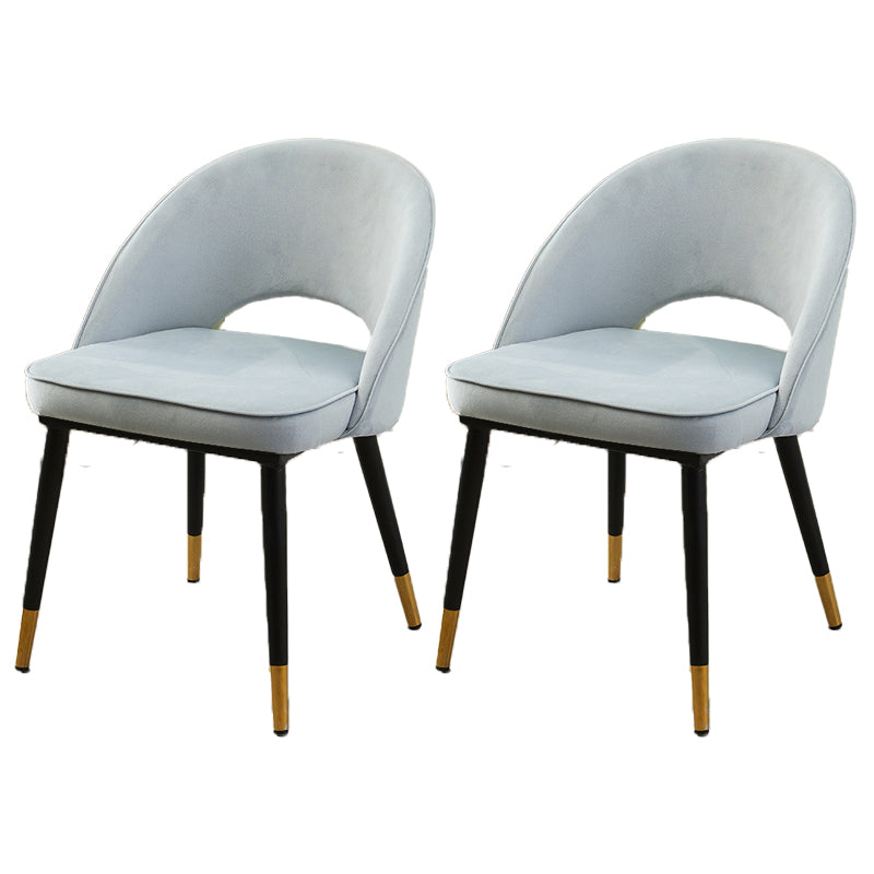 Modern Home Open Back Side Chair Matte Finish Fabric Dining Chair Light Blue Set of 2 Clearhalo ' kitchen&dining_furn' 'Dining Chairs' 'Dining Tables & Seating' 'dining_chair' 'Furniture' 'furniture_dining_chair' 'Kitchen & Dining Furniture' 'kitchen' 4600488