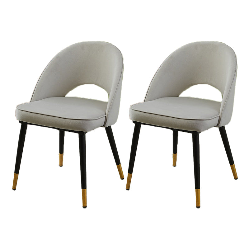Modern Home Open Back Side Chair Matte Finish Fabric Dining Chair Light Gray Set of 2 Clearhalo ' kitchen&dining_furn' 'Dining Chairs' 'Dining Tables & Seating' 'dining_chair' 'Furniture' 'furniture_dining_chair' 'Kitchen & Dining Furniture' 'kitchen' 4600490