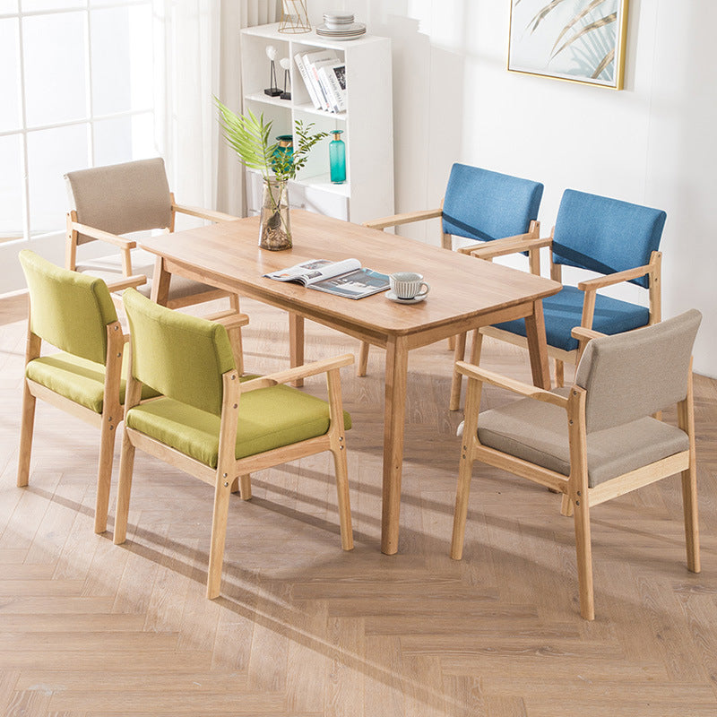 Modern Balcony Open Back Arm Chair Matte Finish Upholstered Dining Chair Clearhalo ' kitchen&dining_furn' 'Dining Chairs' 'Dining Tables & Seating' 'dining_chair' 'Furniture' 'furniture_dining_chair' 'Kitchen & Dining Furniture' 'kitchen' 4600499