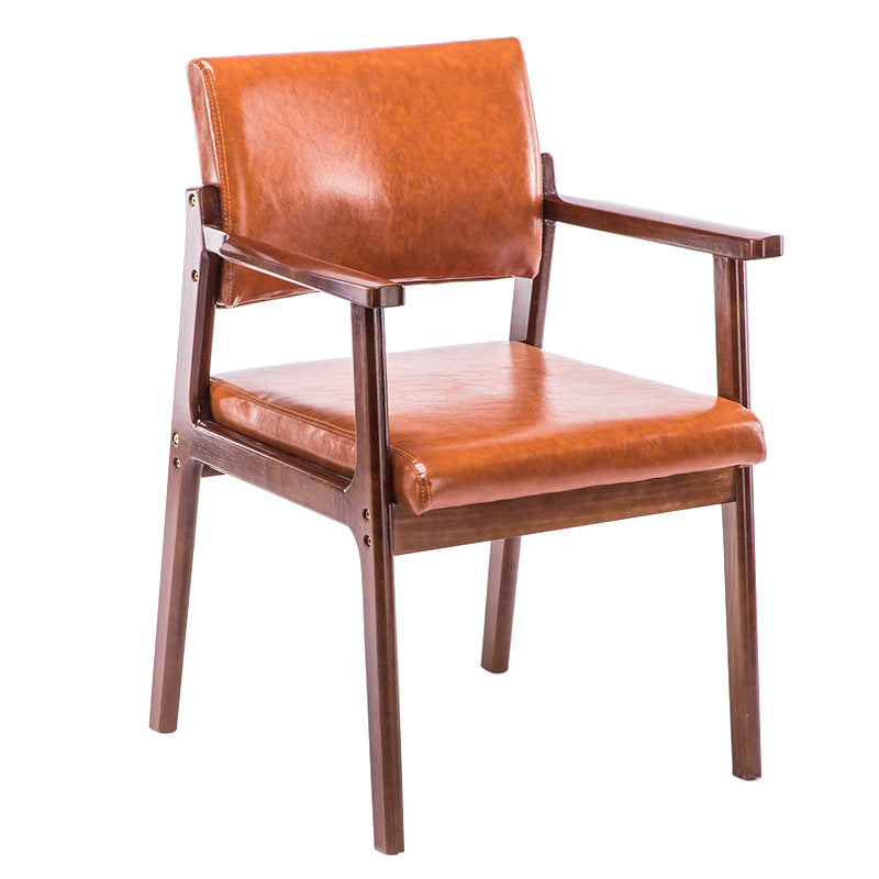 Modern Balcony Open Back Arm Chair Matte Finish Upholstered Dining Chair Brown 1 Piece Clearhalo ' kitchen&dining_furn' 'Dining Chairs' 'Dining Tables & Seating' 'dining_chair' 'Furniture' 'furniture_dining_chair' 'Kitchen & Dining Furniture' 'kitchen' 4600500