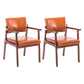 Modern Balcony Open Back Arm Chair Matte Finish Upholstered Dining Chair Brown Set of 2 Clearhalo ' kitchen&dining_furn' 'Dining Chairs' 'Dining Tables & Seating' 'dining_chair' 'Furniture' 'furniture_dining_chair' 'Kitchen & Dining Furniture' 'kitchen' 4600502