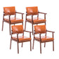 Modern Balcony Open Back Arm Chair Matte Finish Upholstered Dining Chair Brown Set of 4 Clearhalo ' kitchen&dining_furn' 'Dining Chairs' 'Dining Tables & Seating' 'dining_chair' 'Furniture' 'furniture_dining_chair' 'Kitchen & Dining Furniture' 'kitchen' 4600504