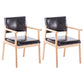 Modern Balcony Open Back Arm Chair Matte Finish Upholstered Dining Chair Black Set of 2 Clearhalo ' kitchen&dining_furn' 'Dining Chairs' 'Dining Tables & Seating' 'dining_chair' 'Furniture' 'furniture_dining_chair' 'Kitchen & Dining Furniture' 'kitchen' 4600508