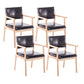 Modern Balcony Open Back Arm Chair Matte Finish Upholstered Dining Chair Black Set of 4 Clearhalo ' kitchen&dining_furn' 'Dining Chairs' 'Dining Tables & Seating' 'dining_chair' 'Furniture' 'furniture_dining_chair' 'Kitchen & Dining Furniture' 'kitchen' 4600510