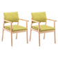 Modern Balcony Open Back Arm Chair Matte Finish Upholstered Dining Chair Green Set of 2 Clearhalo ' kitchen&dining_furn' 'Dining Chairs' 'Dining Tables & Seating' 'dining_chair' 'Furniture' 'furniture_dining_chair' 'Kitchen & Dining Furniture' 'kitchen' 4600514