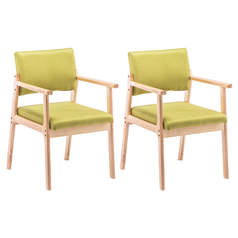 Modern Balcony Open Back Arm Chair Matte Finish Upholstered Dining Chair Green Set of 2 Clearhalo ' kitchen&dining_furn' 'Dining Chairs' 'Dining Tables & Seating' 'dining_chair' 'Furniture' 'furniture_dining_chair' 'Kitchen & Dining Furniture' 'kitchen' 4600514