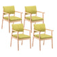 Modern Balcony Open Back Arm Chair Matte Finish Upholstered Dining Chair Green Set of 4 Clearhalo ' kitchen&dining_furn' 'Dining Chairs' 'Dining Tables & Seating' 'dining_chair' 'Furniture' 'furniture_dining_chair' 'Kitchen & Dining Furniture' 'kitchen' 4600516