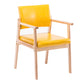Modern Balcony Open Back Arm Chair Matte Finish Upholstered Dining Chair Yellow 1 Piece Clearhalo ' kitchen&dining_furn' 'Dining Chairs' 'Dining Tables & Seating' 'dining_chair' 'Furniture' 'furniture_dining_chair' 'Kitchen & Dining Furniture' 'kitchen' 4600517