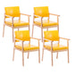 Modern Balcony Open Back Arm Chair Matte Finish Upholstered Dining Chair Yellow Set of 4 Clearhalo ' kitchen&dining_furn' 'Dining Chairs' 'Dining Tables & Seating' 'dining_chair' 'Furniture' 'furniture_dining_chair' 'Kitchen & Dining Furniture' 'kitchen' 4600521