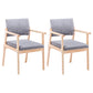 Modern Balcony Open Back Arm Chair Matte Finish Upholstered Dining Chair Smoke Gray Set of 2 Clearhalo ' kitchen&dining_furn' 'Dining Chairs' 'Dining Tables & Seating' 'dining_chair' 'Furniture' 'furniture_dining_chair' 'Kitchen & Dining Furniture' 'kitchen' 4600526