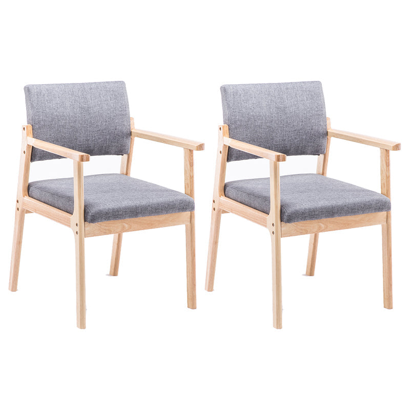 Modern Balcony Open Back Arm Chair Matte Finish Upholstered Dining Chair Smoke Gray Set of 2 Clearhalo ' kitchen&dining_furn' 'Dining Chairs' 'Dining Tables & Seating' 'dining_chair' 'Furniture' 'furniture_dining_chair' 'Kitchen & Dining Furniture' 'kitchen' 4600526