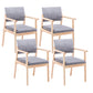 Modern Balcony Open Back Arm Chair Matte Finish Upholstered Dining Chair Smoke Gray Set of 4 Clearhalo ' kitchen&dining_furn' 'Dining Chairs' 'Dining Tables & Seating' 'dining_chair' 'Furniture' 'furniture_dining_chair' 'Kitchen & Dining Furniture' 'kitchen' 4600527